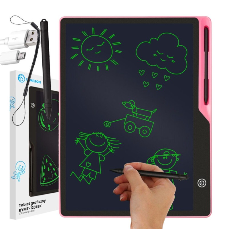Tableta grafica de 16" pentru copii, culoare Roz